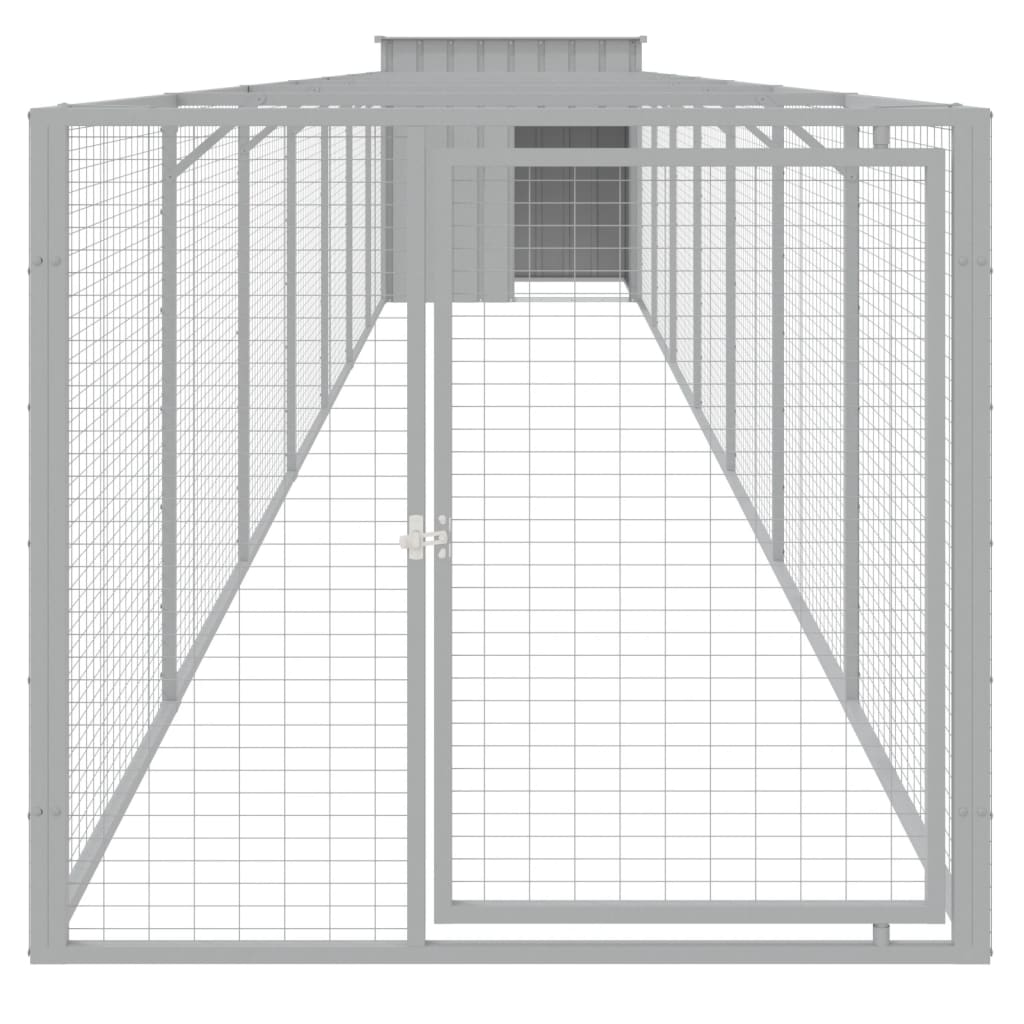 Cușcă de câine & țarc gri deschis 110x813x110cm oțel galvanizat GartenMobel Dekor