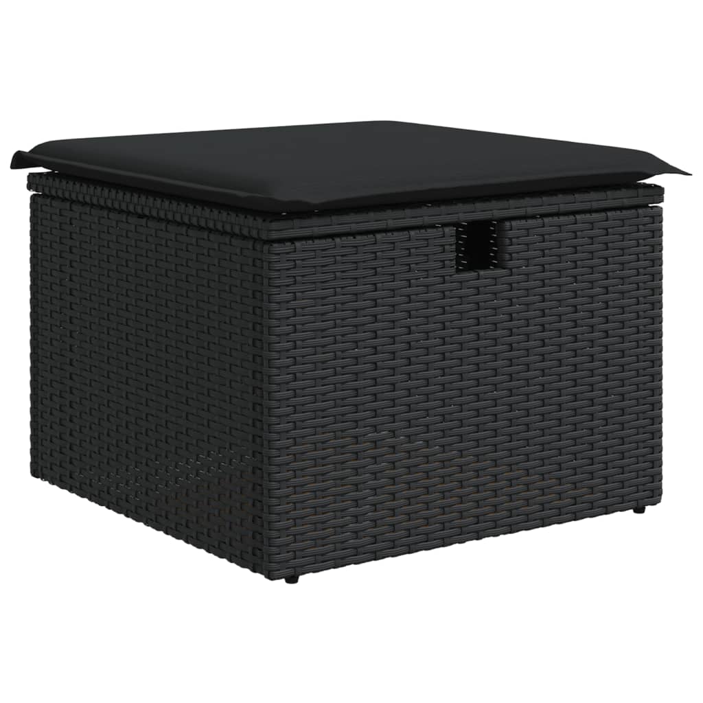 Set mobilier de grădină cu perne, 6 piese, negru, poliratan GartenMobel Dekor
