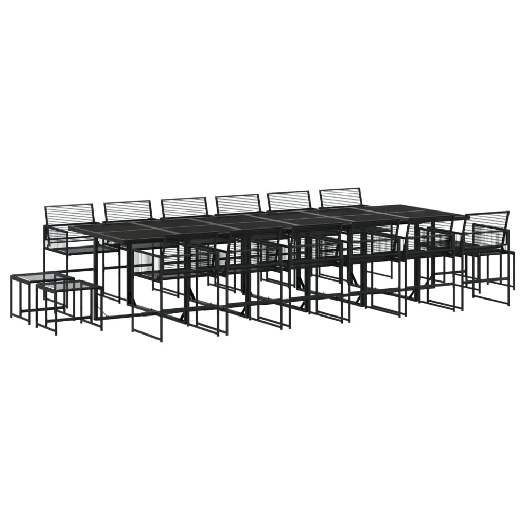 Set mobilier de grădină, 17 piese, negru, poliratan GartenMobel Dekor
