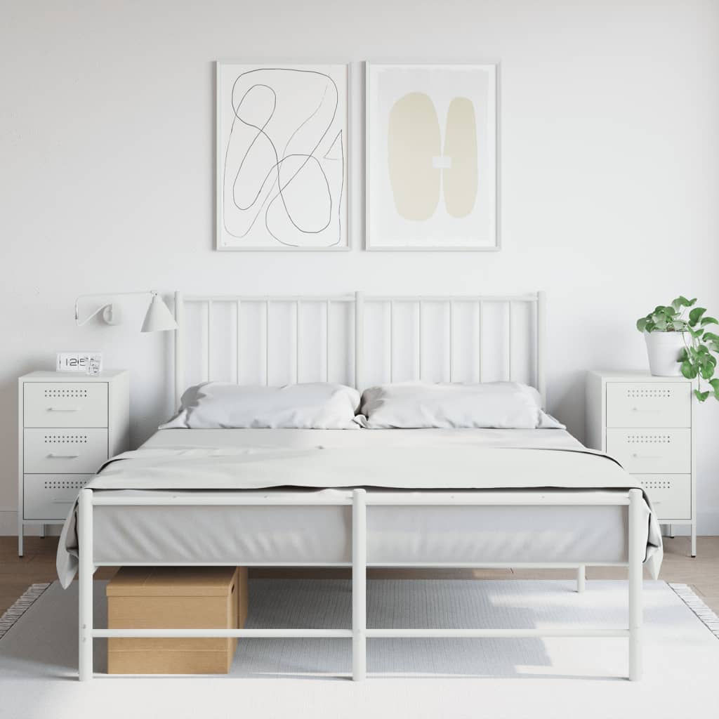 Noptiere, 2 buc., alb, 36x39x68 cm, oțel laminat la rece GartenMobel Dekor