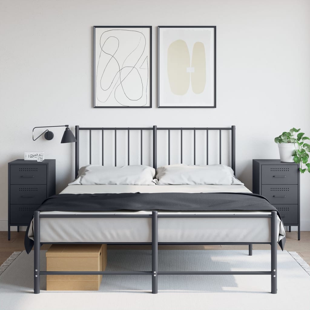Noptiere, 2 buc., antracit, 36x39x68 cm, oțel laminat la rece GartenMobel Dekor