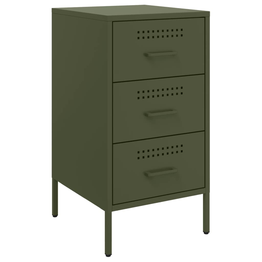 Noptiere 2 buc. verde măslină 36x39x68cm oțel laminat la rece GartenMobel Dekor