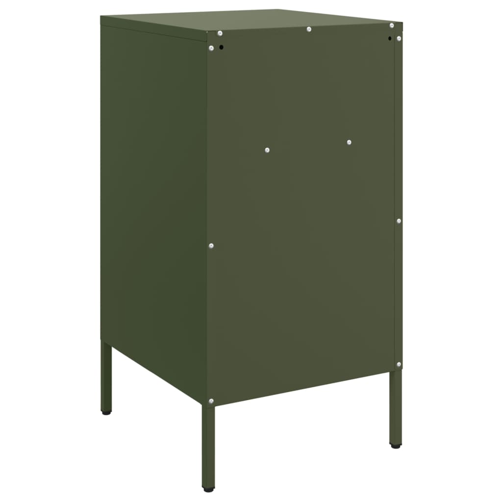 Noptiere 2 buc. verde măslină 36x39x68cm oțel laminat la rece GartenMobel Dekor