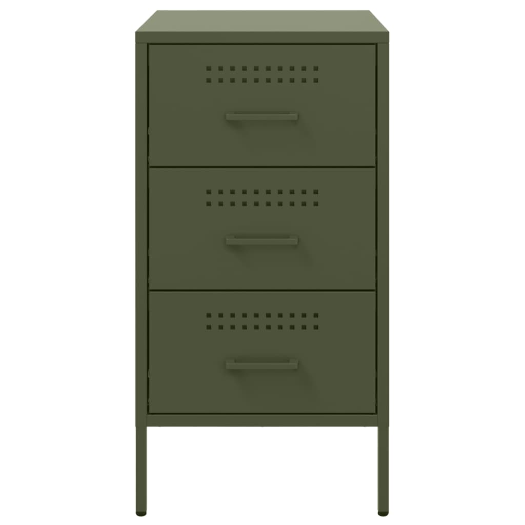 Noptiere 2 buc. verde măslină 36x39x68cm oțel laminat la rece GartenMobel Dekor