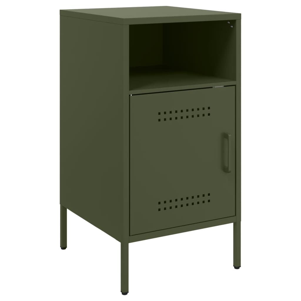 Noptiere 2 buc. verde măslină 36x39x68cm oțel laminat la rece GartenMobel Dekor