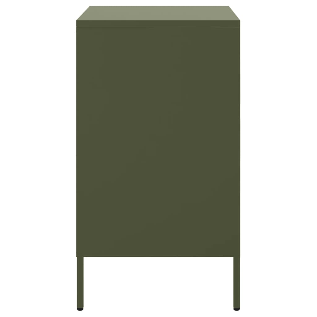 Noptiere 2 buc. verde măslină 36x39x68cm oțel laminat la rece GartenMobel Dekor