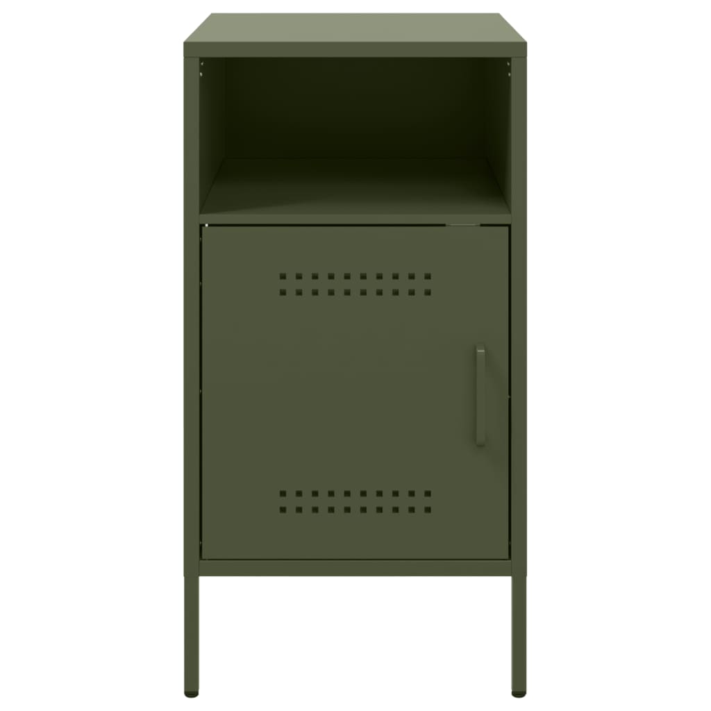 Noptiere 2 buc. verde măslină 36x39x68cm oțel laminat la rece GartenMobel Dekor