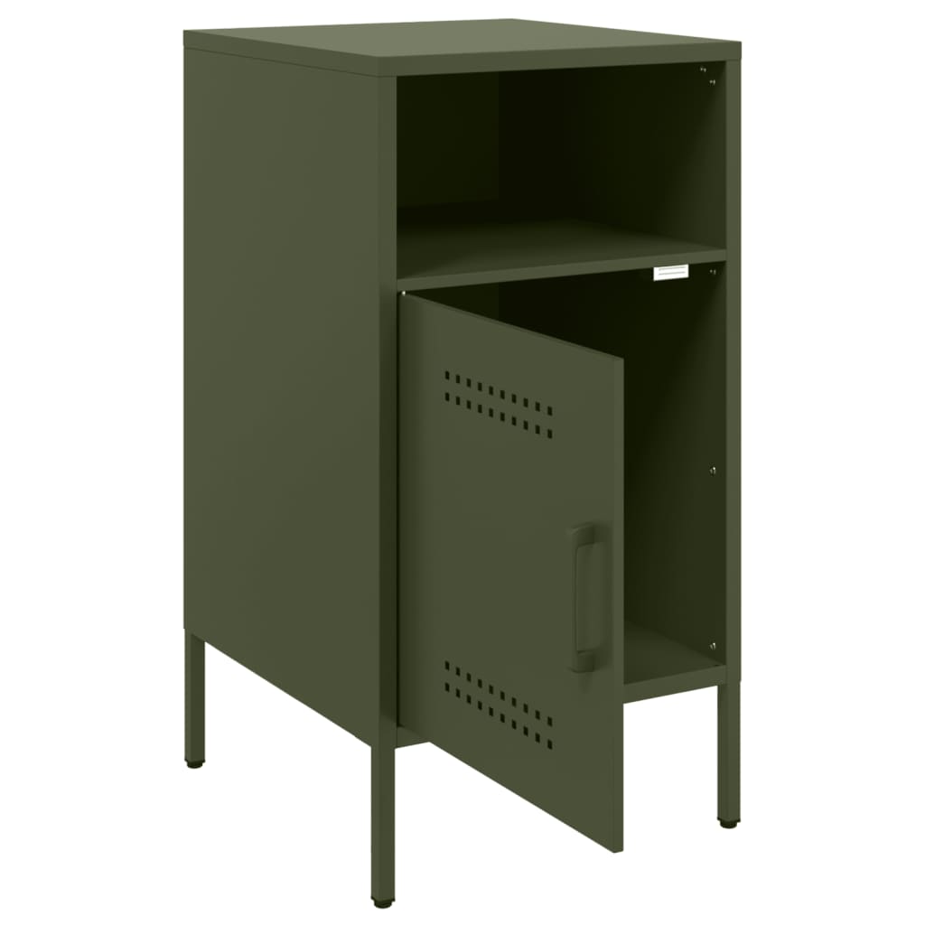 Noptiere 2 buc. verde măslină 36x39x68cm oțel laminat la rece GartenMobel Dekor