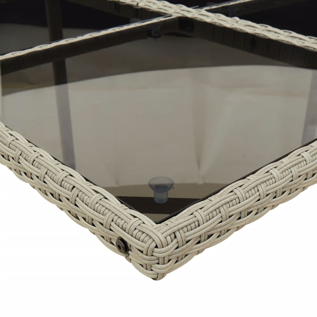 Set mobilier de grădină cu perne 17 piese gri deschis poliratan GartenMobel Dekor