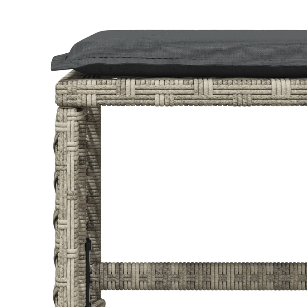 Set mobilier grădină cu perne, 9 piese, gri deschis, poliratan GartenMobel Dekor