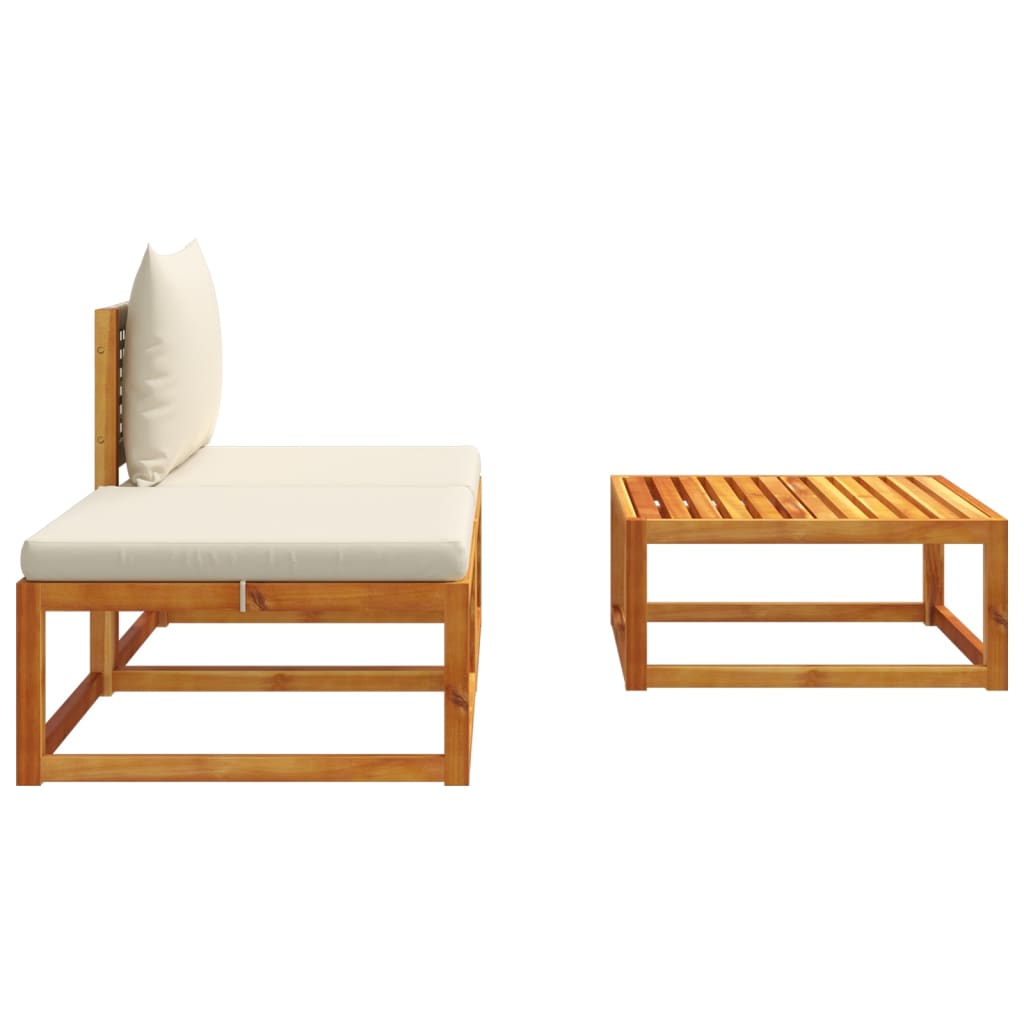 Set de canapele de grădină cu perne, 3 piese, lemn masiv acacia GartenMobel Dekor