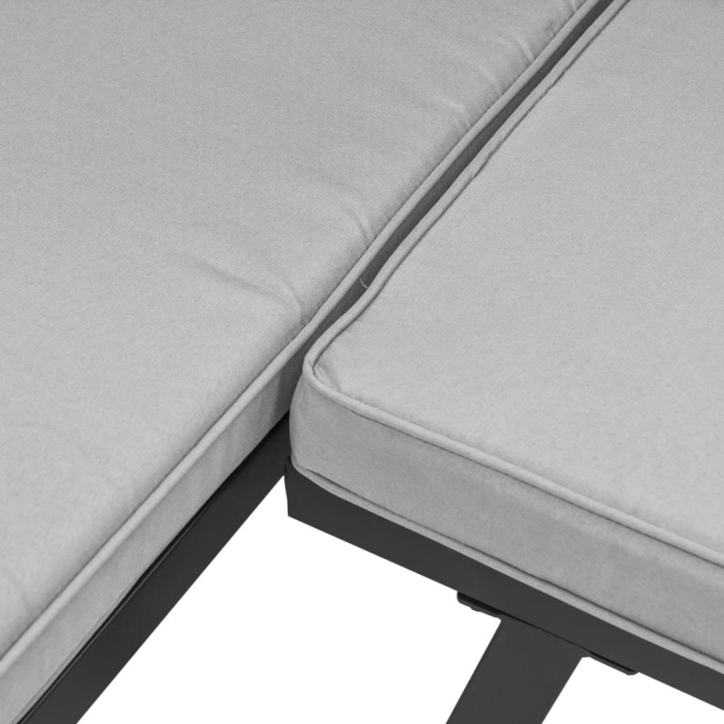 Set canapea de grădină, 4 piese, cu perne, negru, oțel vopsit GartenMobel Dekor