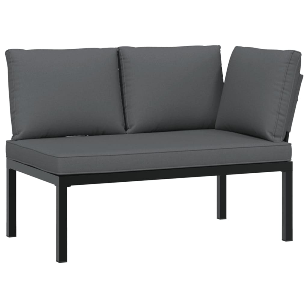 Set mobilier de grădină cu perne, 4 piese, negru, aluminiu GartenMobel Dekor