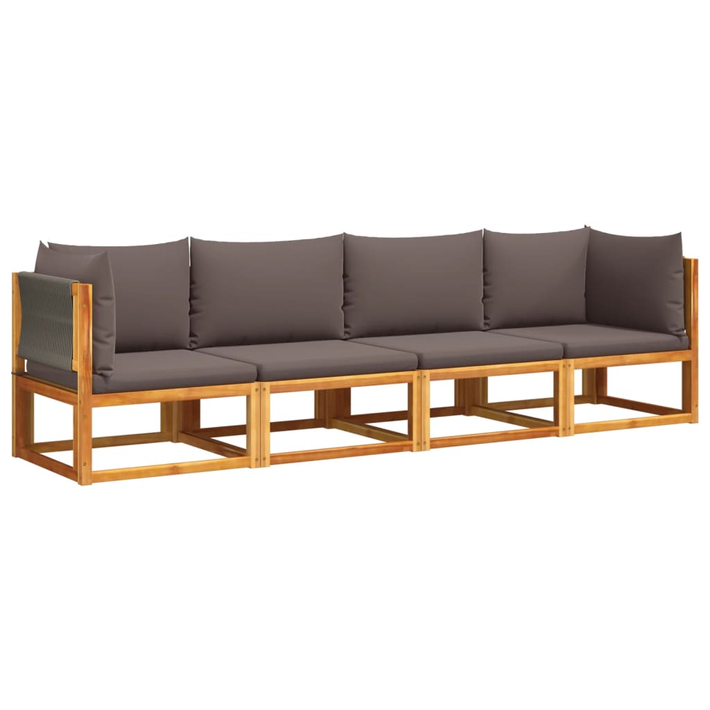 Set canapele de grădină cu perne, 4 piese, lemn masiv de acacia GartenMobel Dekor
