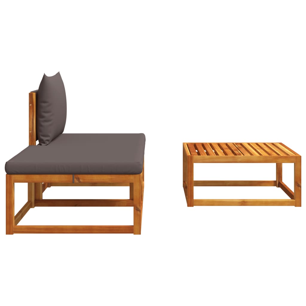 Set de canapele de grădină cu perne, 3 piese, lemn masiv acacia GartenMobel Dekor