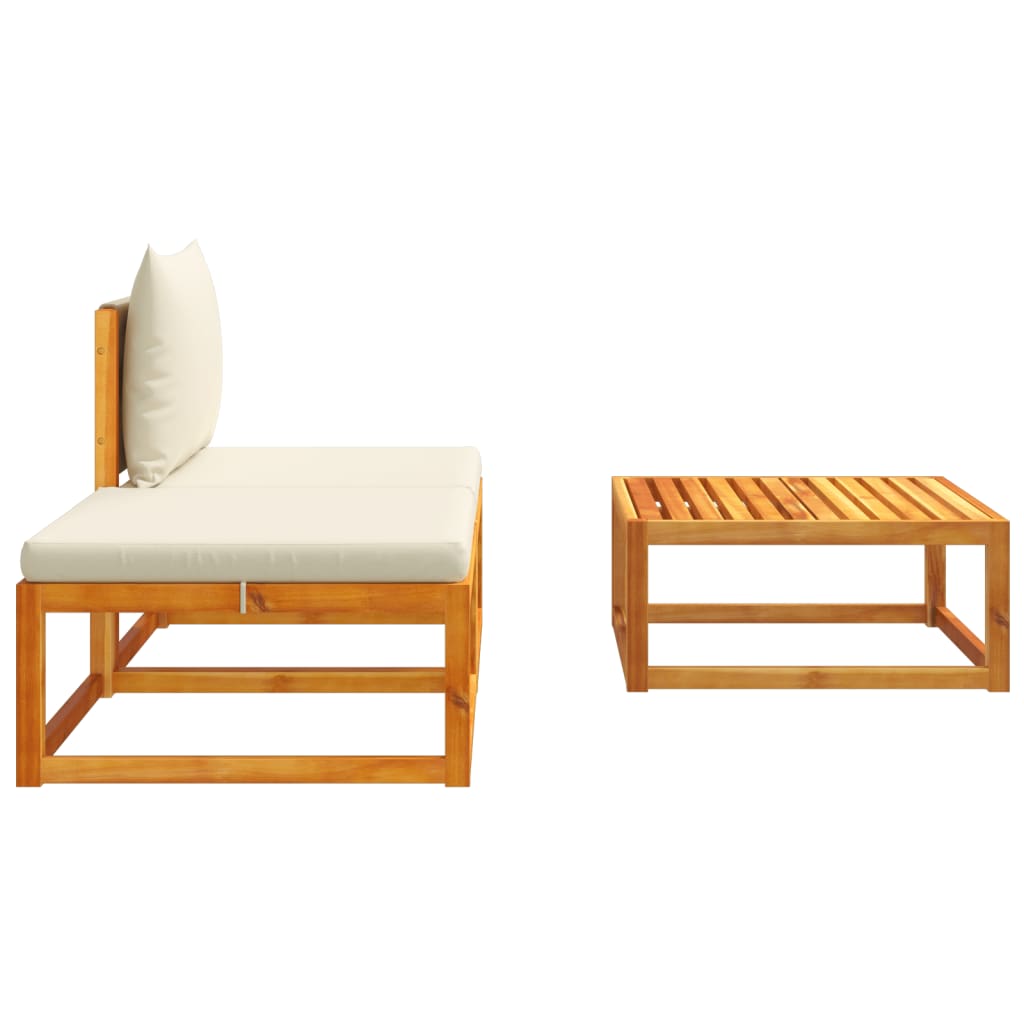 Set de canapele de grădină cu perne, 3 piese, lemn masiv acacia GartenMobel Dekor