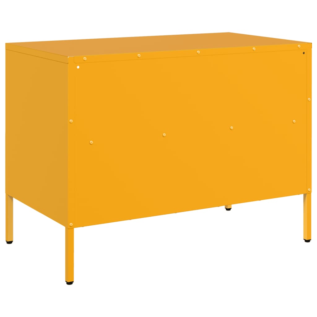 Dulap TV, 2 buc., galben muștar 68x39x50,5 cm oțel laminat rece GartenMobel Dekor