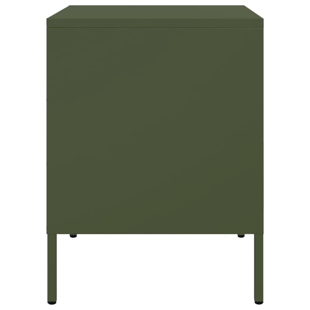 Noptiere, 2 buc., verde olive, 36x39x50,5 cm, oțel GartenMobel Dekor