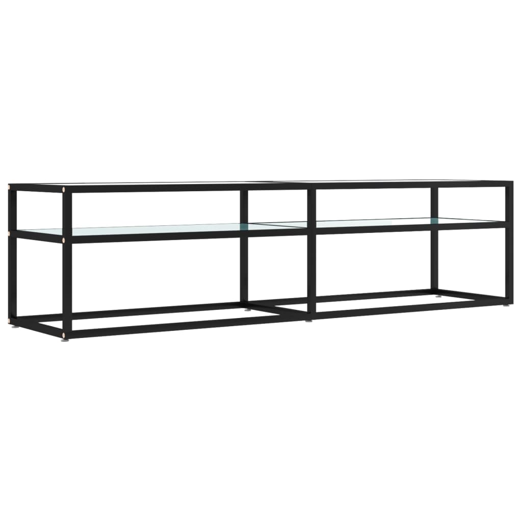 Comodă TV, marmură albă, 160x40x40,5 cm, sticlă securizată GartenMobel Dekor