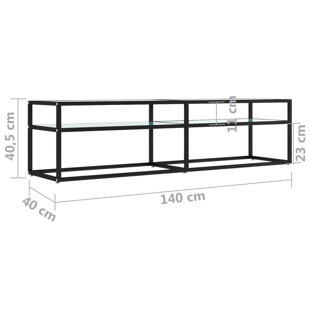Comodă TV, marmură albă, 160x40x40,5 cm, sticlă securizată GartenMobel Dekor