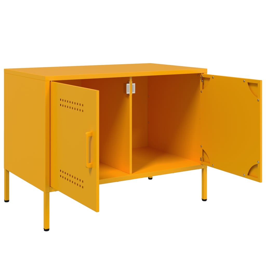 Comodă TV, 2 buc., galben muștar, 68x39x50,5 cm, oțel GartenMobel Dekor