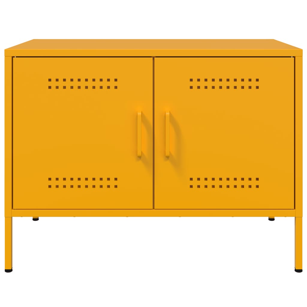 Comodă TV, 2 buc., galben muștar, 68x39x50,5 cm, oțel GartenMobel Dekor