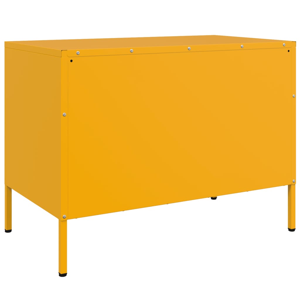 Comodă TV, 2 buc., galben muștar, 68x39x50,5 cm, oțel GartenMobel Dekor