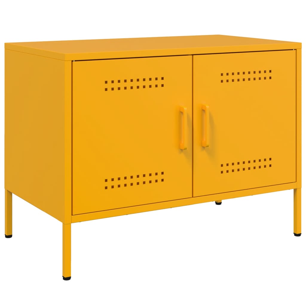 Comodă TV, 2 buc., galben muștar, 68x39x50,5 cm, oțel GartenMobel Dekor