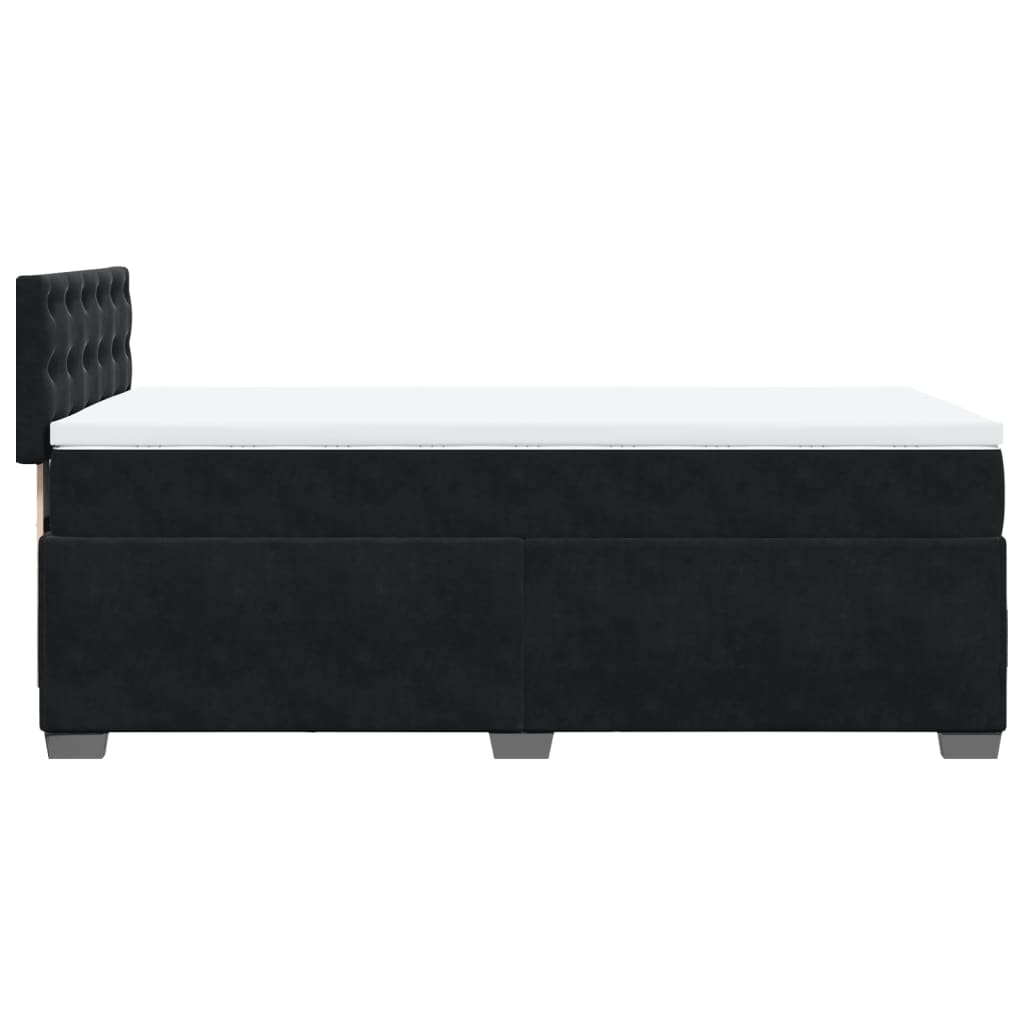 Pat box spring cu saltea, negru, 80x200 cm, catifea GartenMobel Dekor