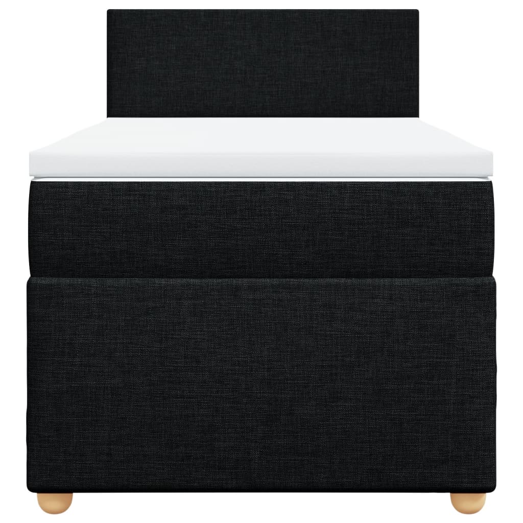 Pat box spring cu saltea, negru, 80x200 cm, textil GartenMobel Dekor