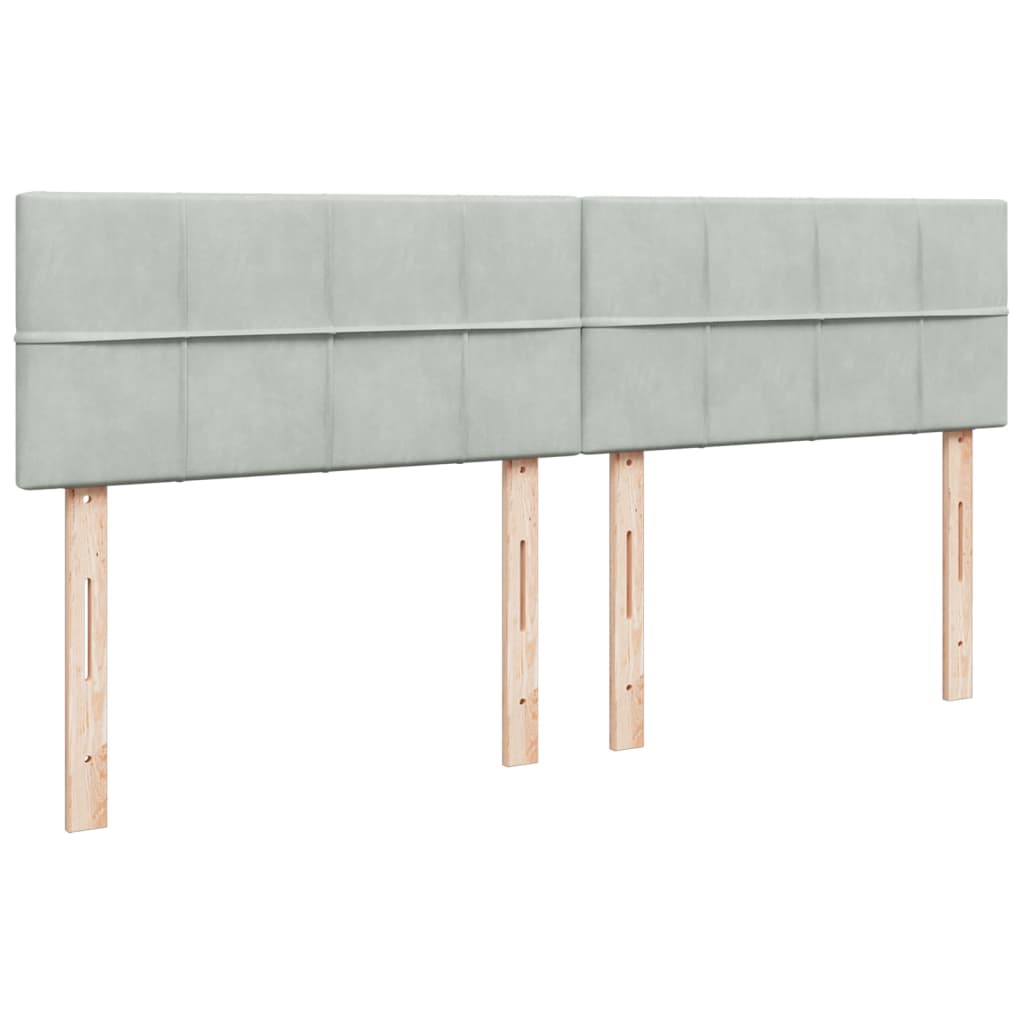 Pat box spring cu saltea, gri deschis, 200x200 cm, catifea GartenMobel Dekor