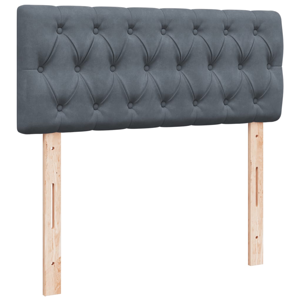 Pat box spring cu saltea, gri închis, 120x190 cm, catifea GartenMobel Dekor