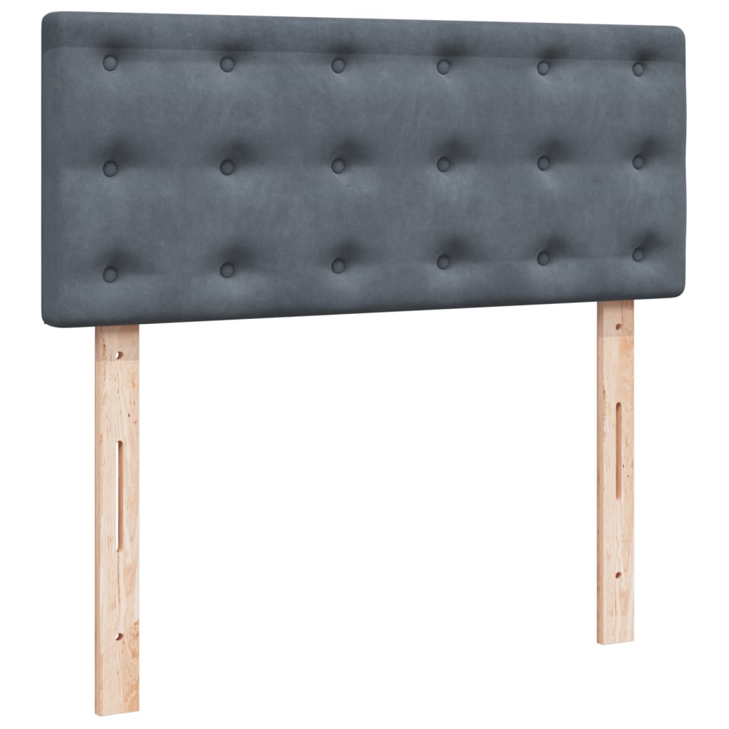 Pat box spring cu saltea, gri închis, 120x190 cm, catifea GartenMobel Dekor