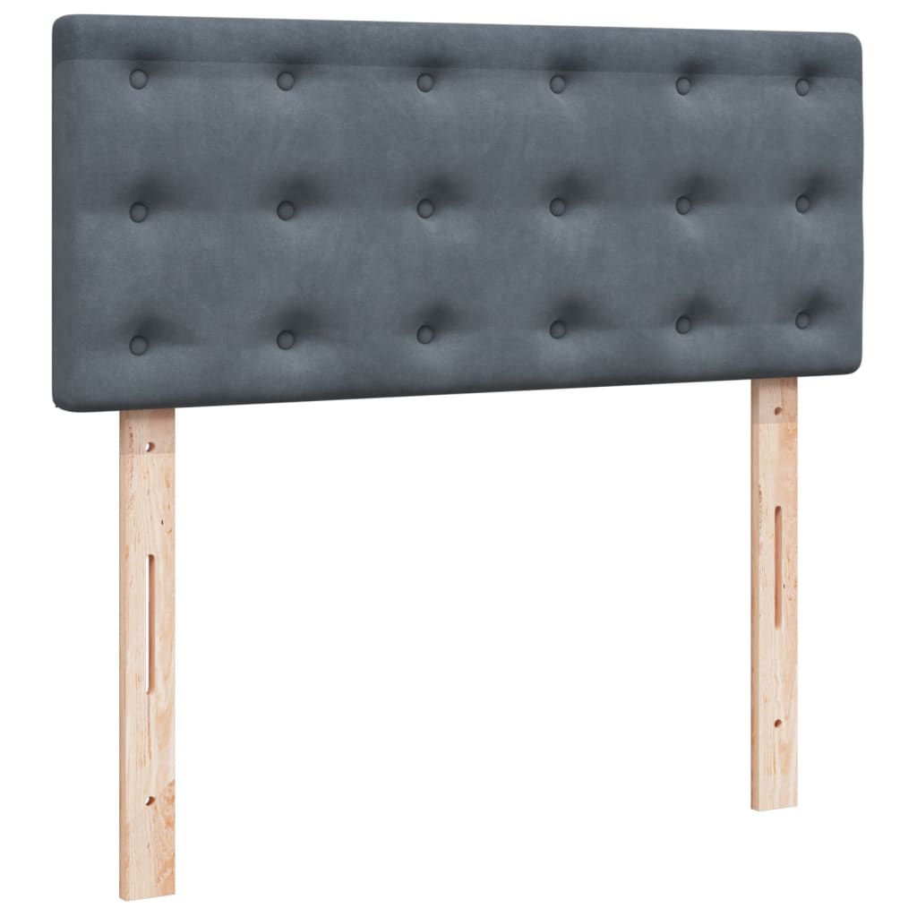 Pat box spring cu saltea, gri închis, 120x200 cm, catifea GartenMobel Dekor