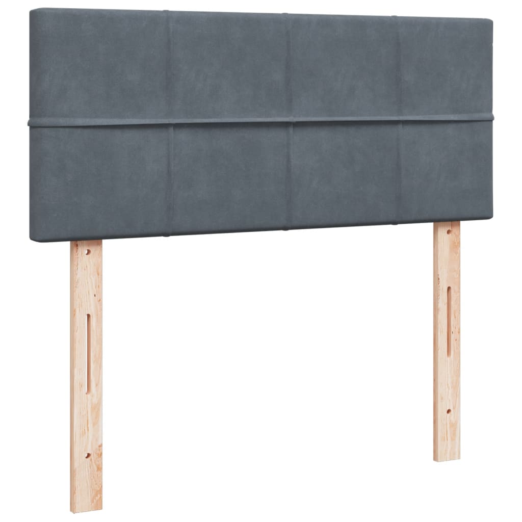 Pat box spring cu saltea, gri închis, 120x200 cm, catifea GartenMobel Dekor