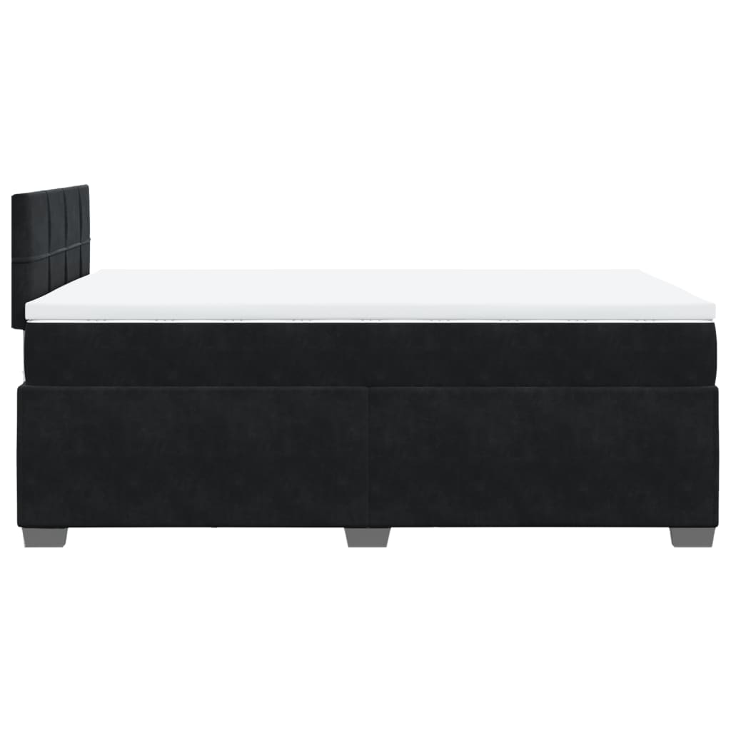 Pat box spring cu saltea, negru, 120x190 cm, catifea GartenMobel Dekor