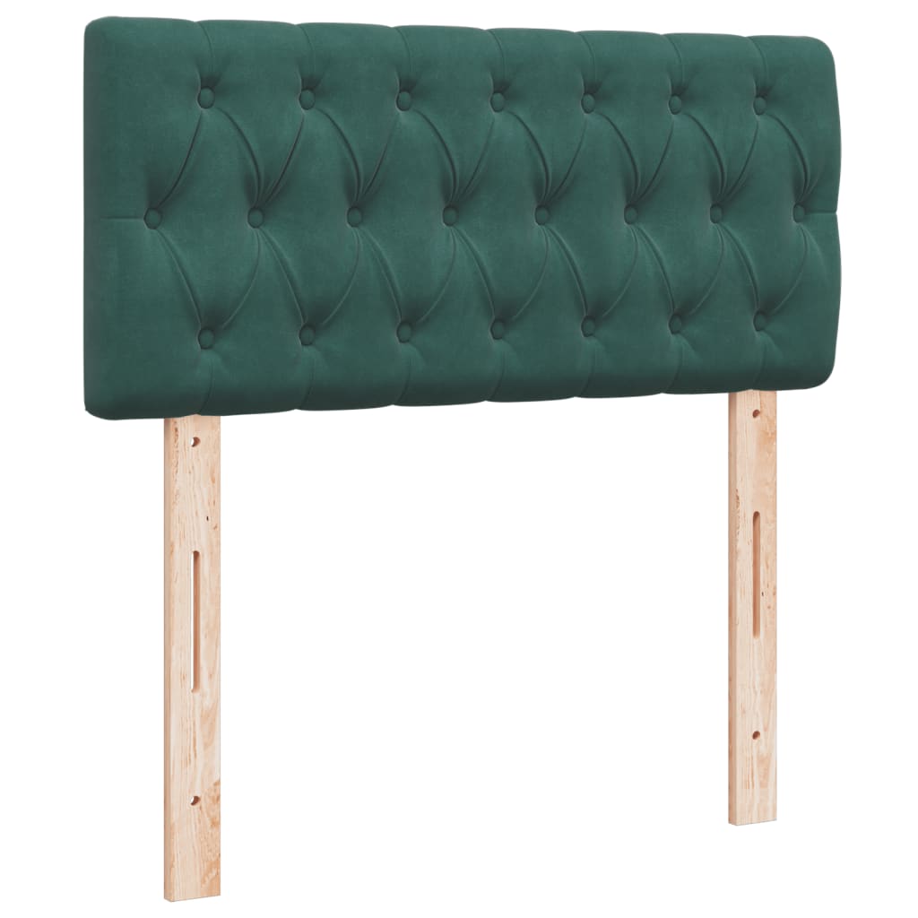 Pat box spring cu saltea, verde închis, 100x200 cm, catifea GartenMobel Dekor