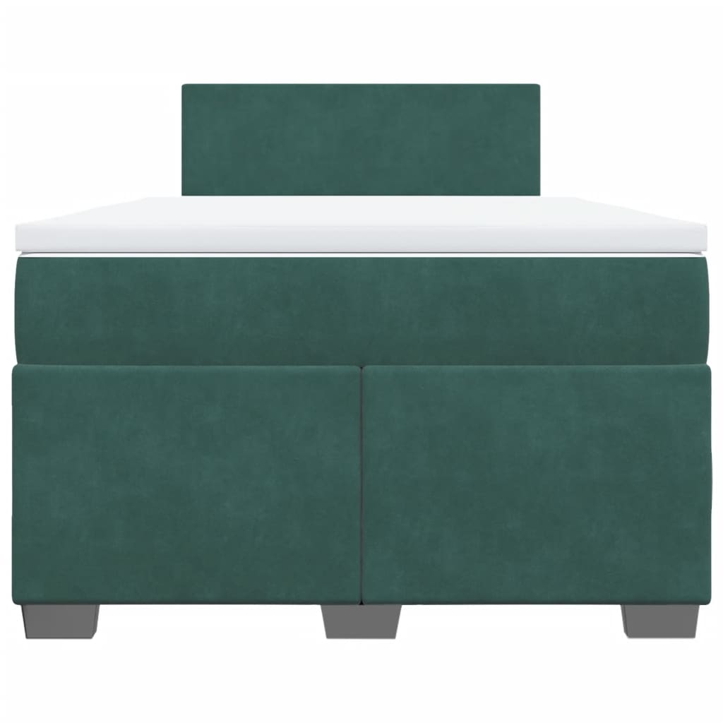Pat box spring cu saltea, verde închis, 120x190 cm, catifea GartenMobel Dekor