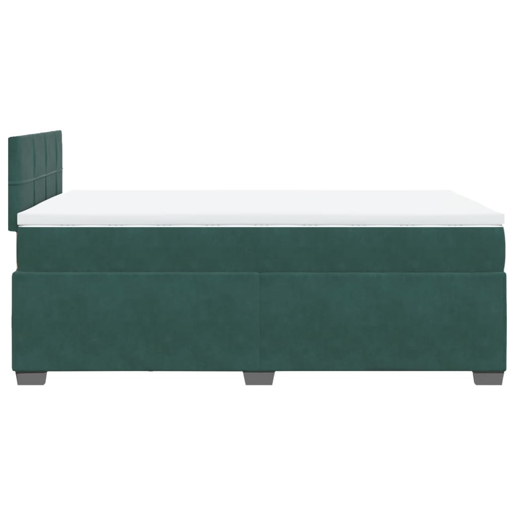 Pat box spring cu saltea, verde închis, 120x190 cm, catifea GartenMobel Dekor