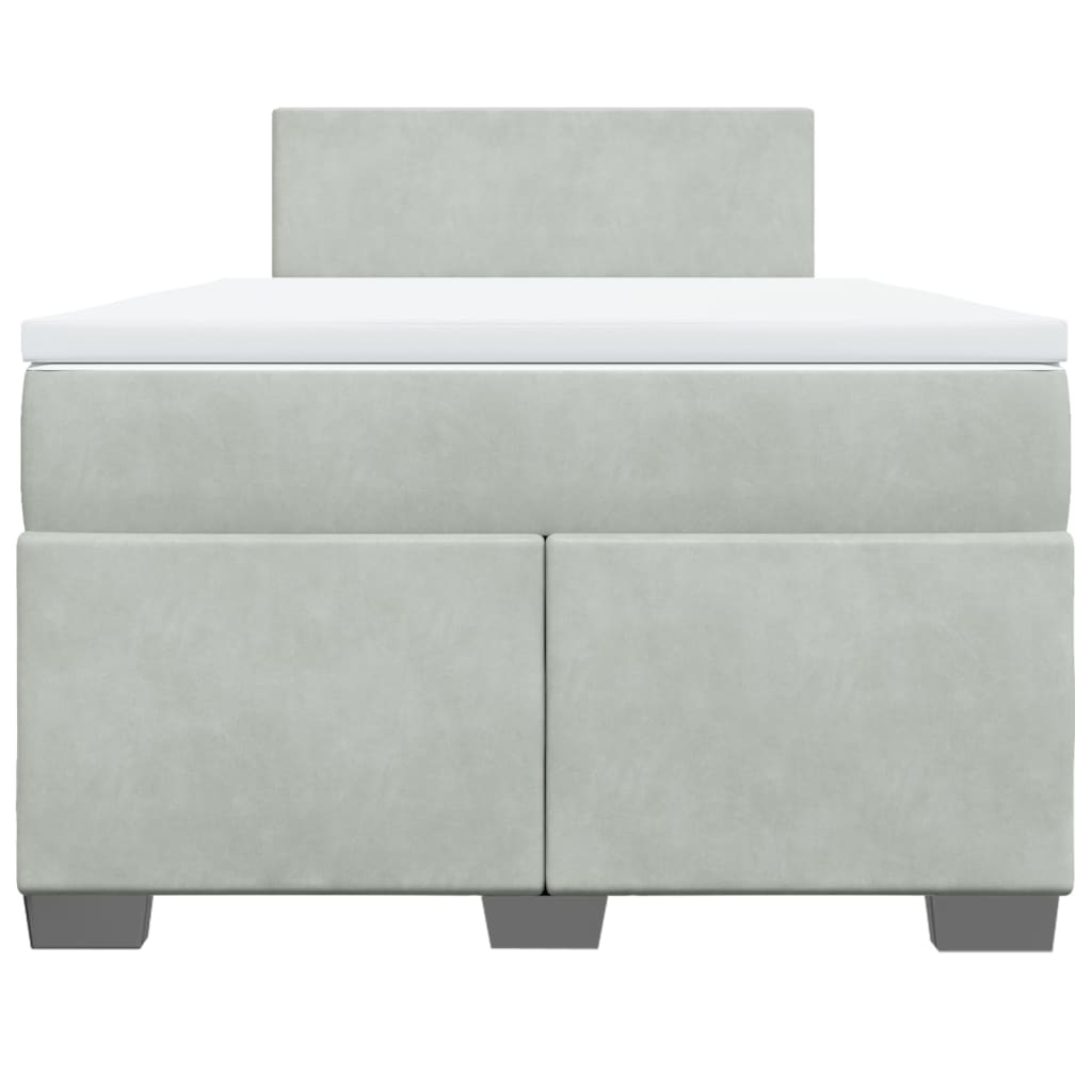 Pat continental cu saltea, gri deschis, 120x200 cm, catifea GartenMobel Dekor