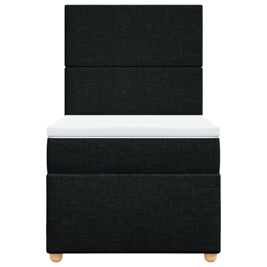 Pat box spring cu saltea, negru, 80x200 cm, textil GartenMobel Dekor