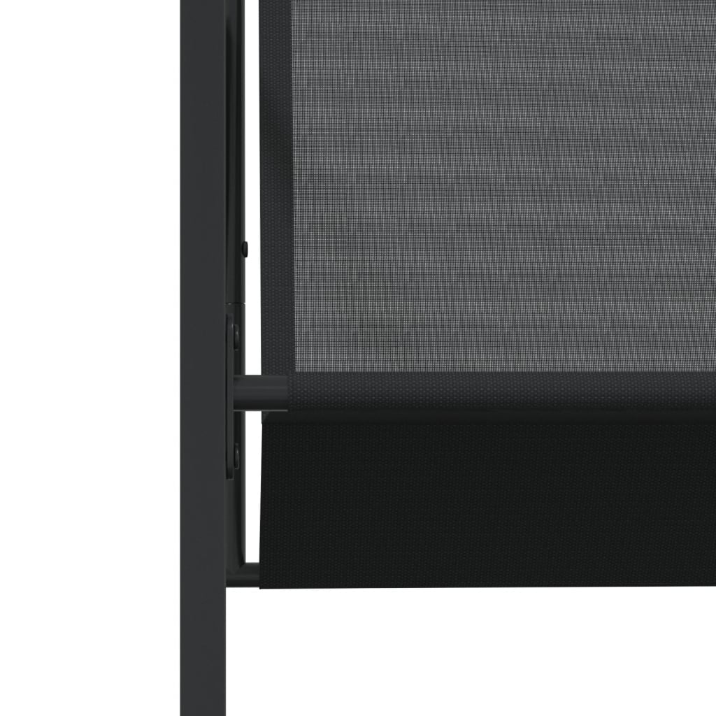 Set mobilier de grădină, 11 piese, negru, textilenă GartenMobel Dekor