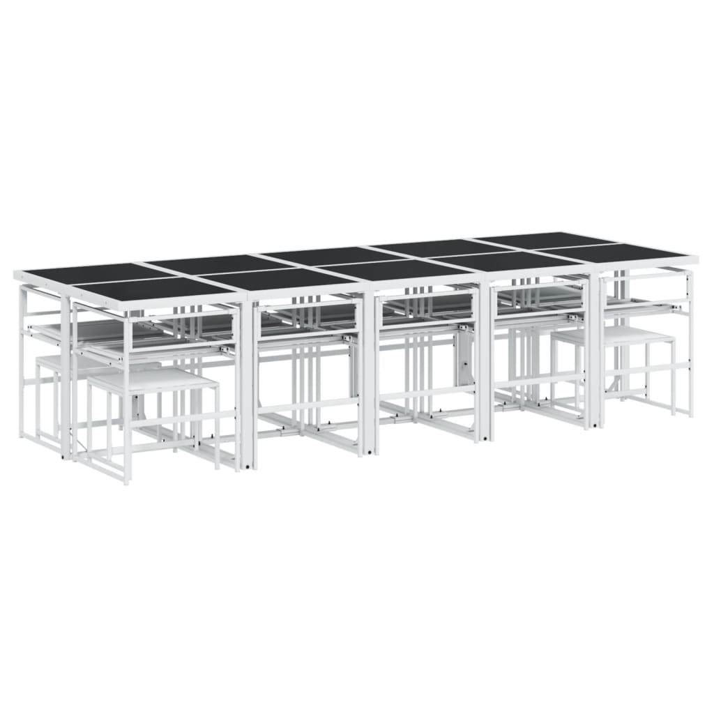 Set mobilier de grădină, 15 piese, cu perne, alb, textilenă GartenMobel Dekor