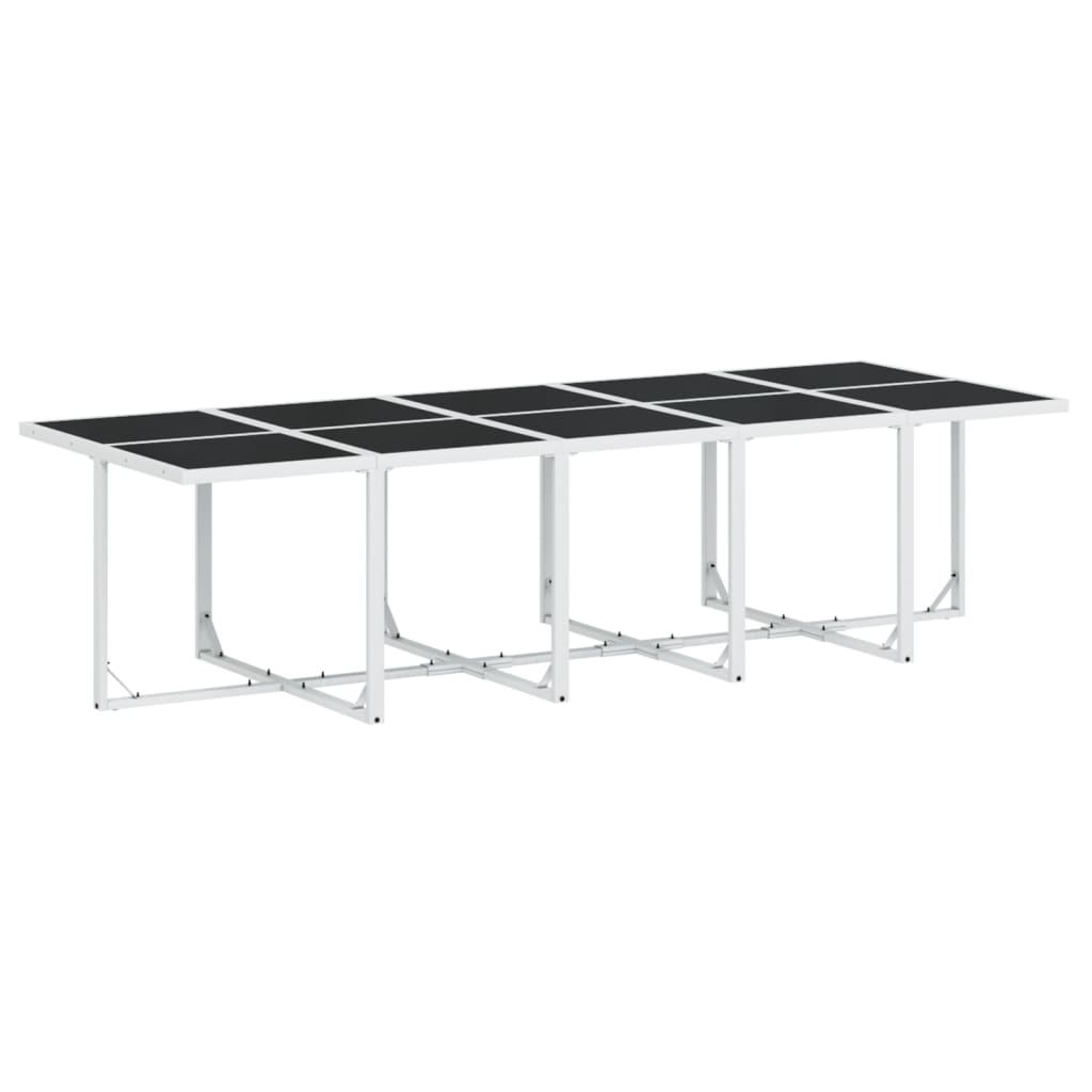 Set mobilier de grădină, 15 piese, cu perne, alb, textilenă GartenMobel Dekor