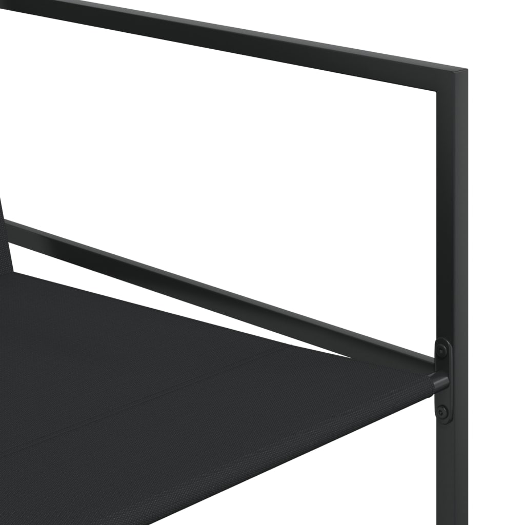 Set mobilier de grădină, 17 piese, negru, textilenă GartenMobel Dekor