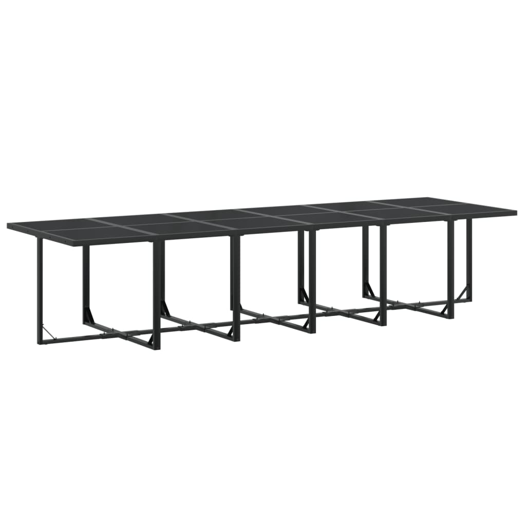 Set mobilier de grădină, 17 piese, negru, textilenă GartenMobel Dekor