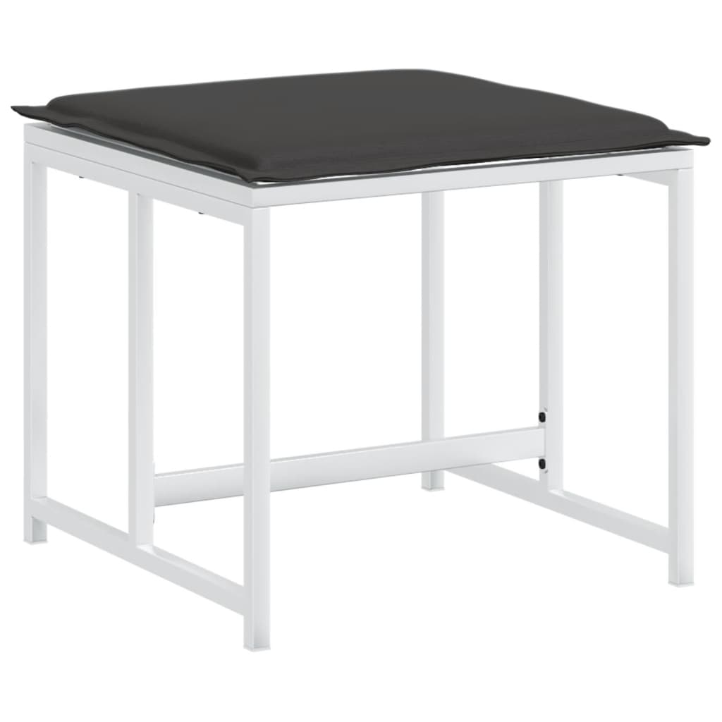 Set mobilier de grădină, 9 piese, cu perne, alb, textilenă GartenMobel Dekor