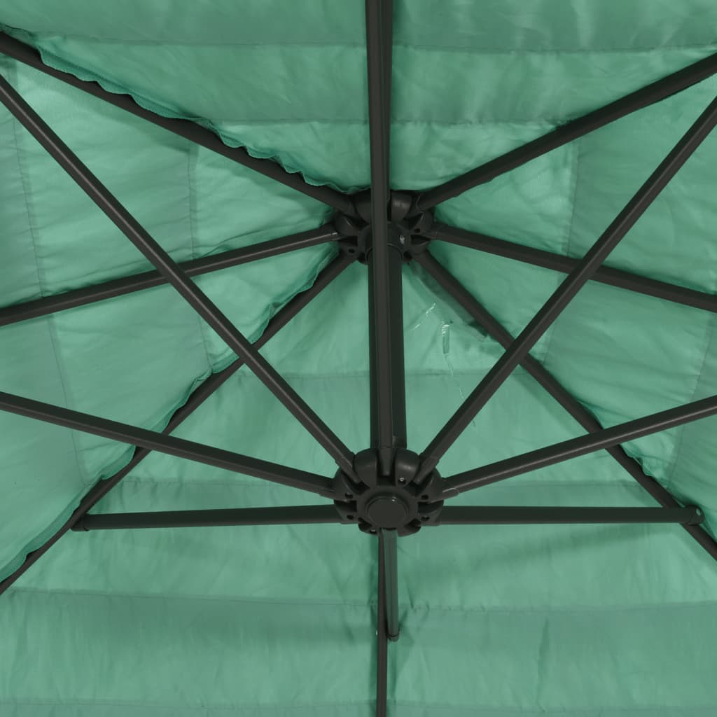 Umbrelă soare de grădină cu stâlp din oțel verde 246x246x230 cm GartenMobel Dekor