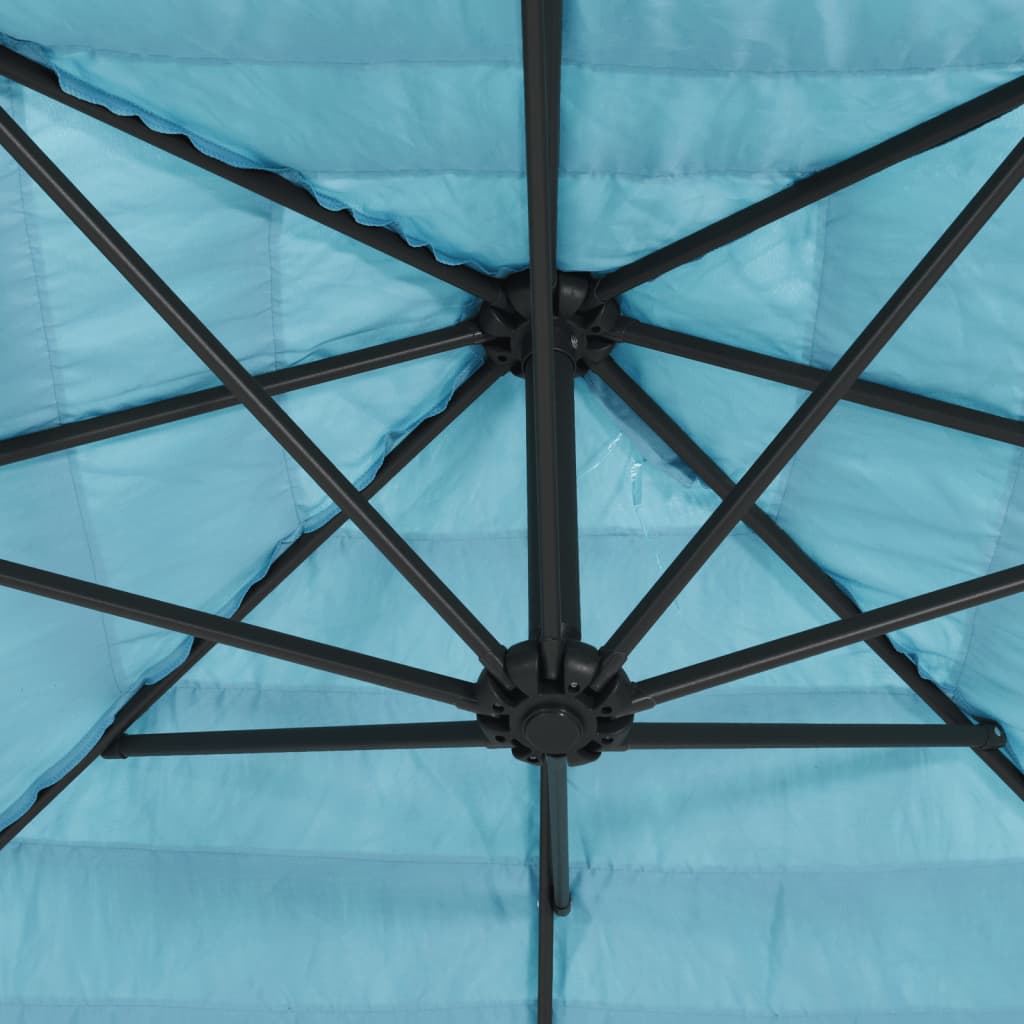 Umbrelă soare de grădină stâlp din oțel, albastru 246x246x230cm GartenMobel Dekor