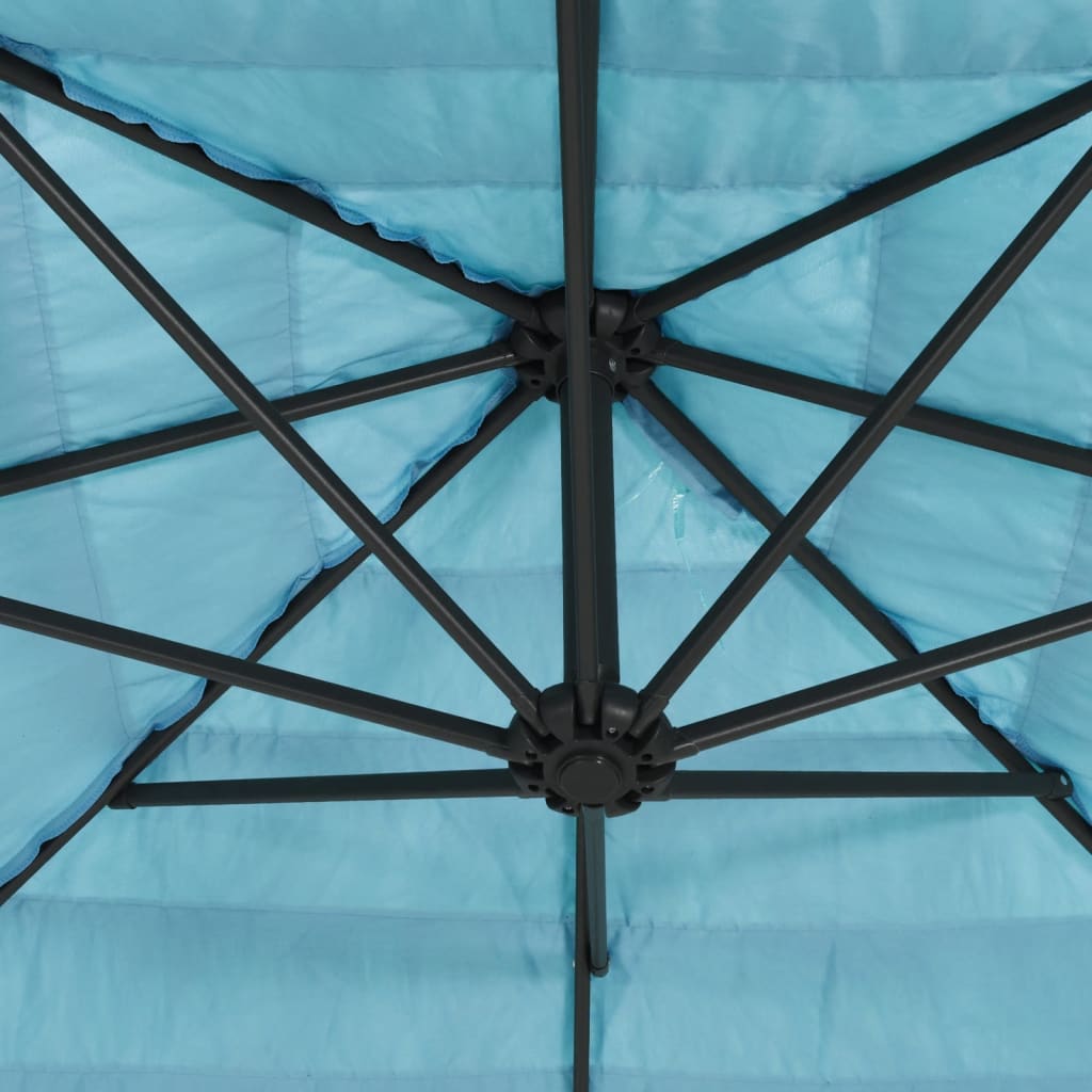Umbrelă soare de grădină stâlp din oțel, albastru 269x269x235cm GartenMobel Dekor
